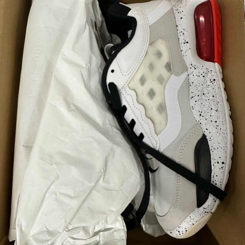 White and Red Jordan Air Max 200 Sneakers